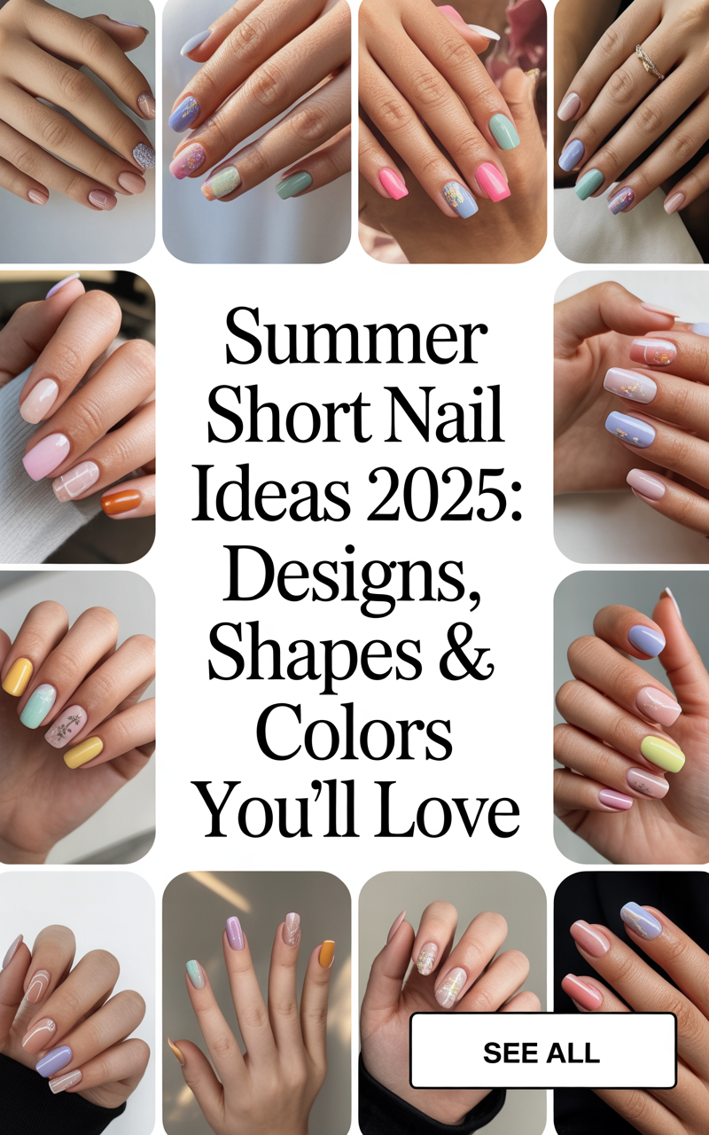 Summer Short Nail Ideas 2025: Designs, Shapes & Colors You’ll Love