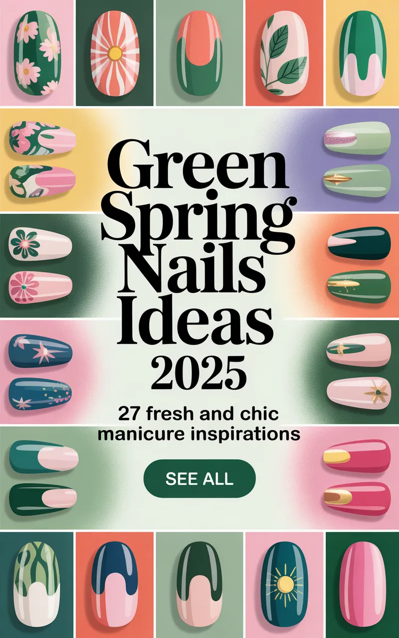 Green Spring Nails Ideas 2025: 27 Fresh and Chic Manicure Inspirations
