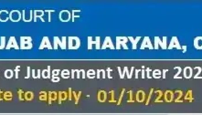 Chandigarh High Court Judgment Writer Recruitment 2024